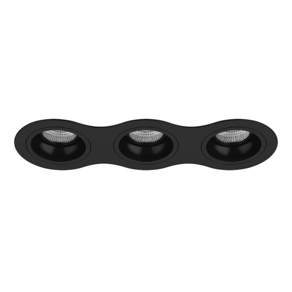 Комплект из светильников и рамки Lightstar Domino Round (214637+214607+214607+214607) D637070707