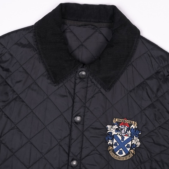 Иссиня-черная стеганная куртка Barbour Liddesdale с крупным вышитым гербом, L свободный