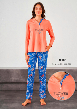 RELAX MODE / Пижама женская со штанами хлопок домашний костюм - 10467