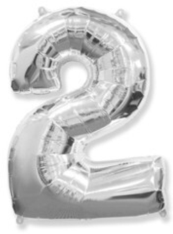 Ф ЦИФРА 2  40" Silver Серебро