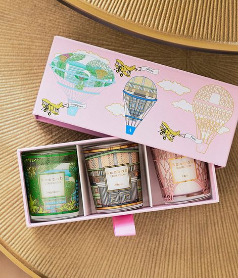 Singapore-Athens-Paris, набор свечей trio travel, Baobab Collection