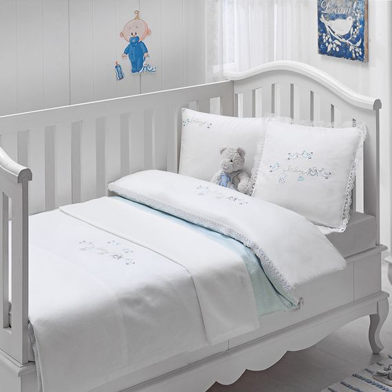 Детское постельное белье COUPLE BEBE голубой ранфорс deluxe TIVOLYO HOME Турция