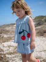 Топ джинсовый и шорты джинсовые в комплекте для девочки Next AC9-259, Синий