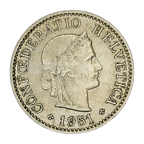 Switzerland, 5 Rappen, 1951 – Libertas Series, VF