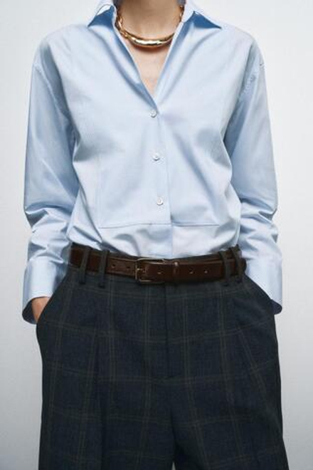 ZARA КОЖАНЫЙ РЕМЕНЬ 100% С КВАДРАТНОЙ ПРЯЖКОЙ, КОРИЧНЕВЫЙ