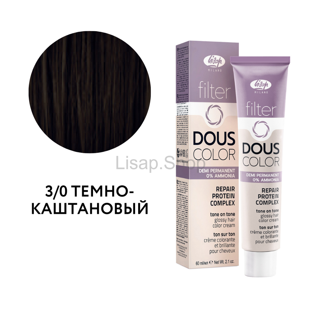 Полуперманентный безаммиачный крем-краситель тон-в-тон "Filter Dous Сolor" (60мл)