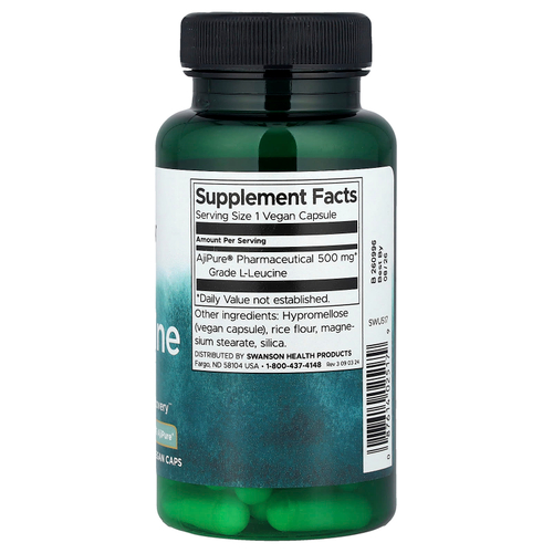 Swanson Vitamins, L-лейцин, 500 мг, 60 веганских капсул