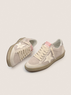 Ball Star in beige suede with leather white star and heel tab