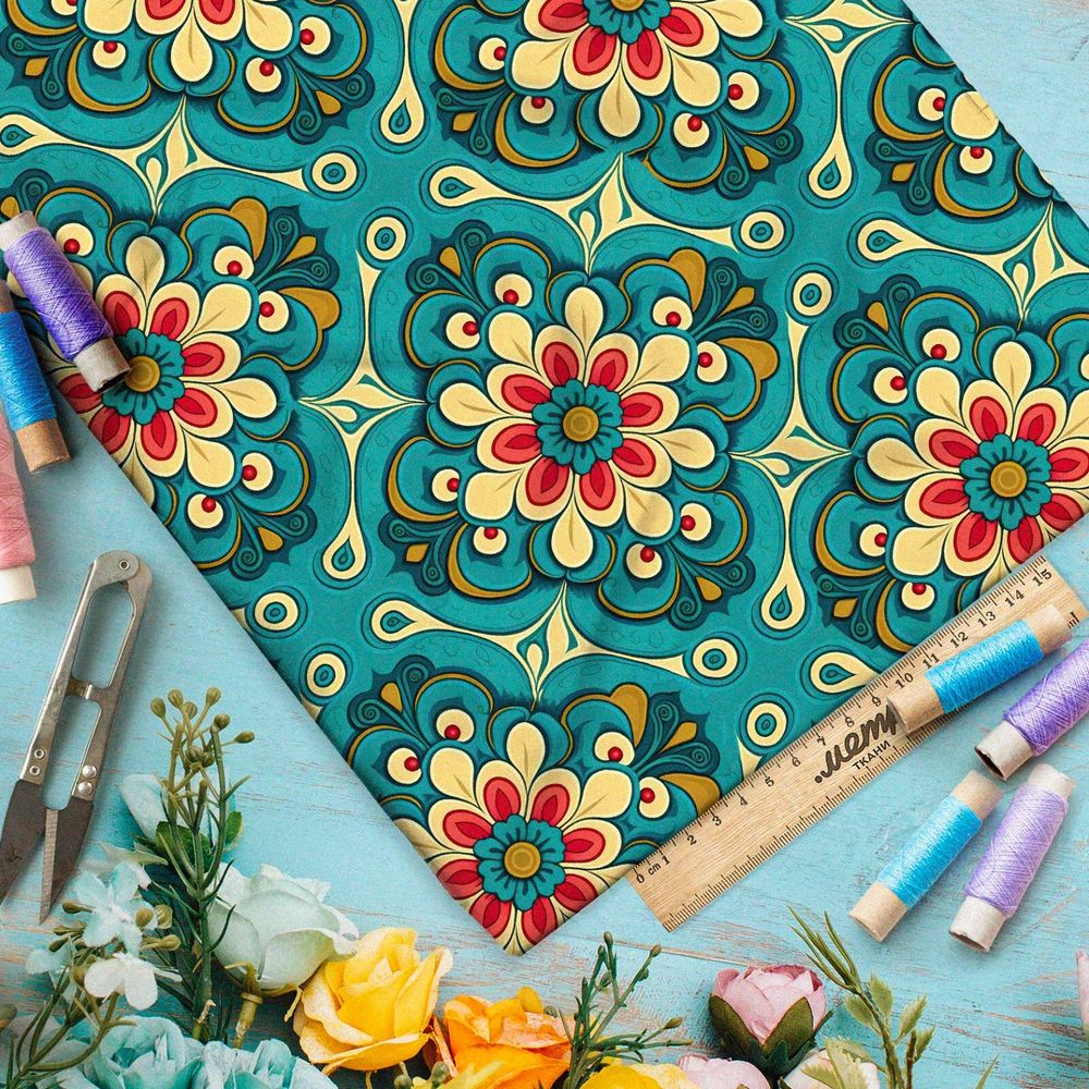 Ткань шелк Армани португальский орнамент