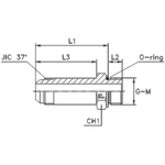 Штуцер FRM JIC 9/16 BSP 1/4 удлин.