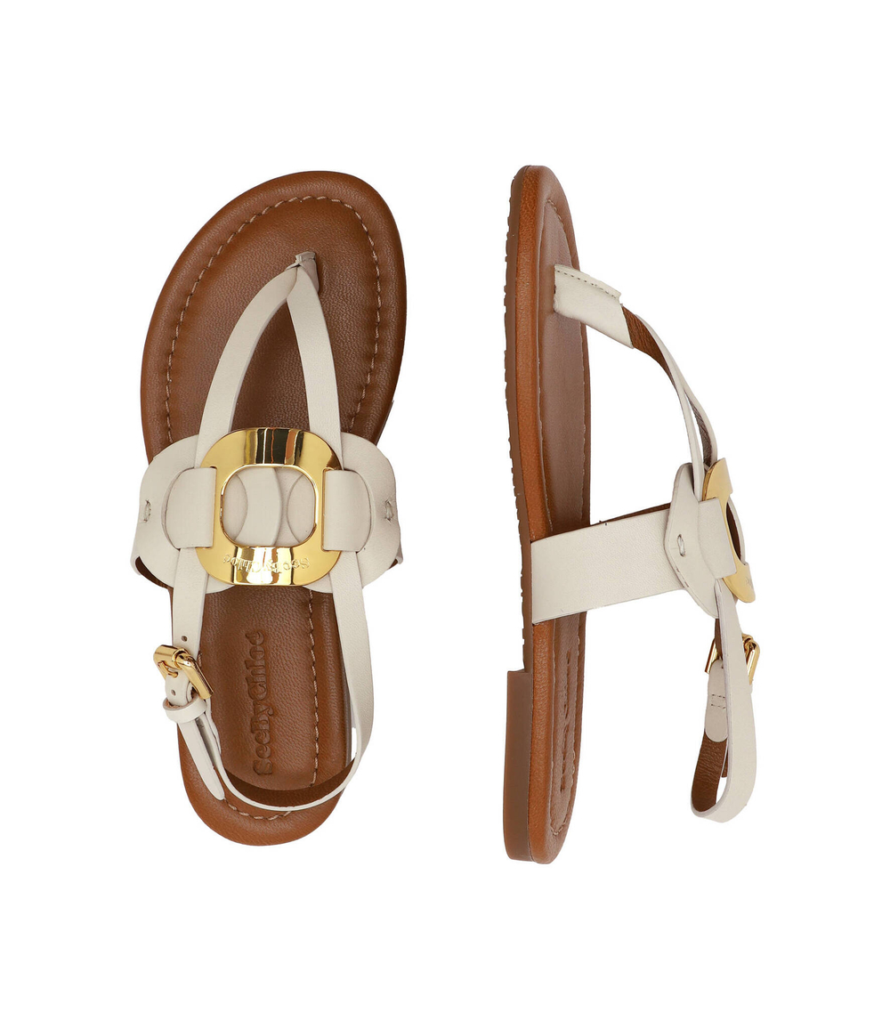 Кожаные босоножки chany See By Chlo\u00e9 - кремовый(SB40011A 17001)