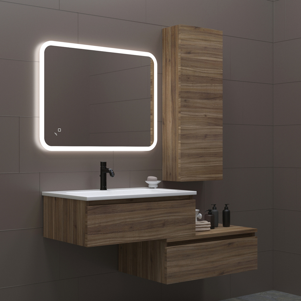 Зеркало MIXLINE "Колорит" ЭКОНОМ 600*800 (ШВ) сенсорный выкл, светодиодная подсветка, универс.крепеж