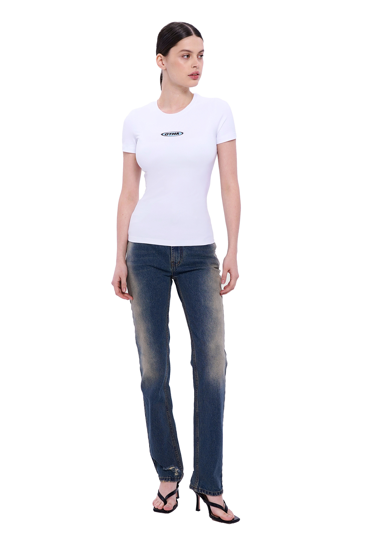 Футболка слим белая