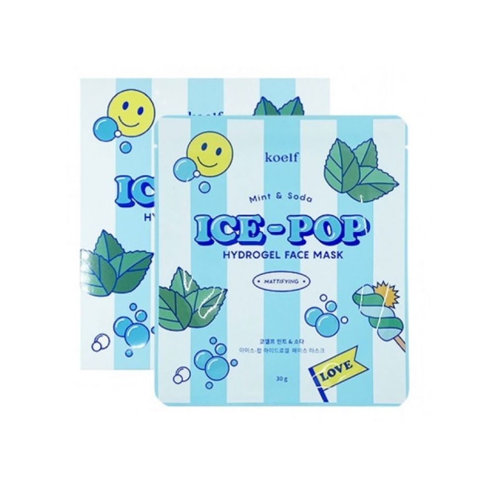 Гидрогелевая маска с мятой и содой KOELF Ice-Pop Mint&amp;Soda Mattifying Face Mask