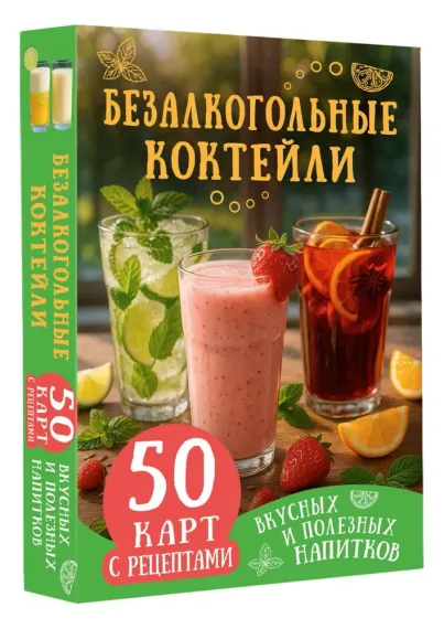 Безалкогольные коктейли. 50 карт с рецептами вкусных и полезных напитков
