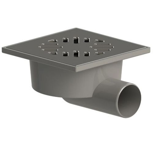 Трап горизонтальный 150х150 мм с сухим затвором, нержавеющая сталь d= 50 мм