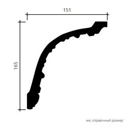 Карниз пенополиуретан, 2000x151x165 мм