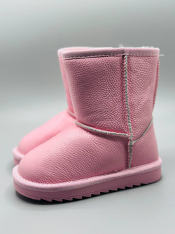 Розовые кожаные детские угги Buba Rose