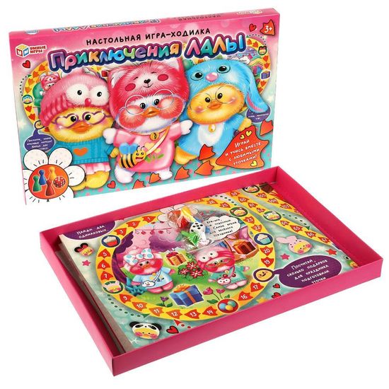 Настольная игра-ходилка. Приключения Лалы. 217х330х27мм. Умные игры