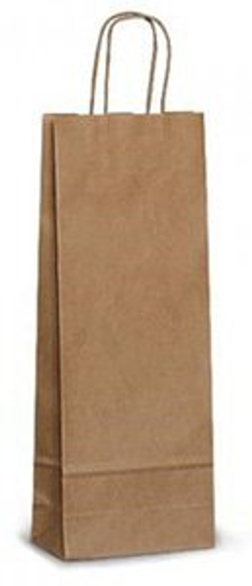 Пакет-сумка, 12+8x33 мм, 70г/м2, крафт, с кручеными ручками, 250 штук