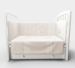 Комплект постельного белья Lollycottons Maks Bear 3 предмета, Кремовый