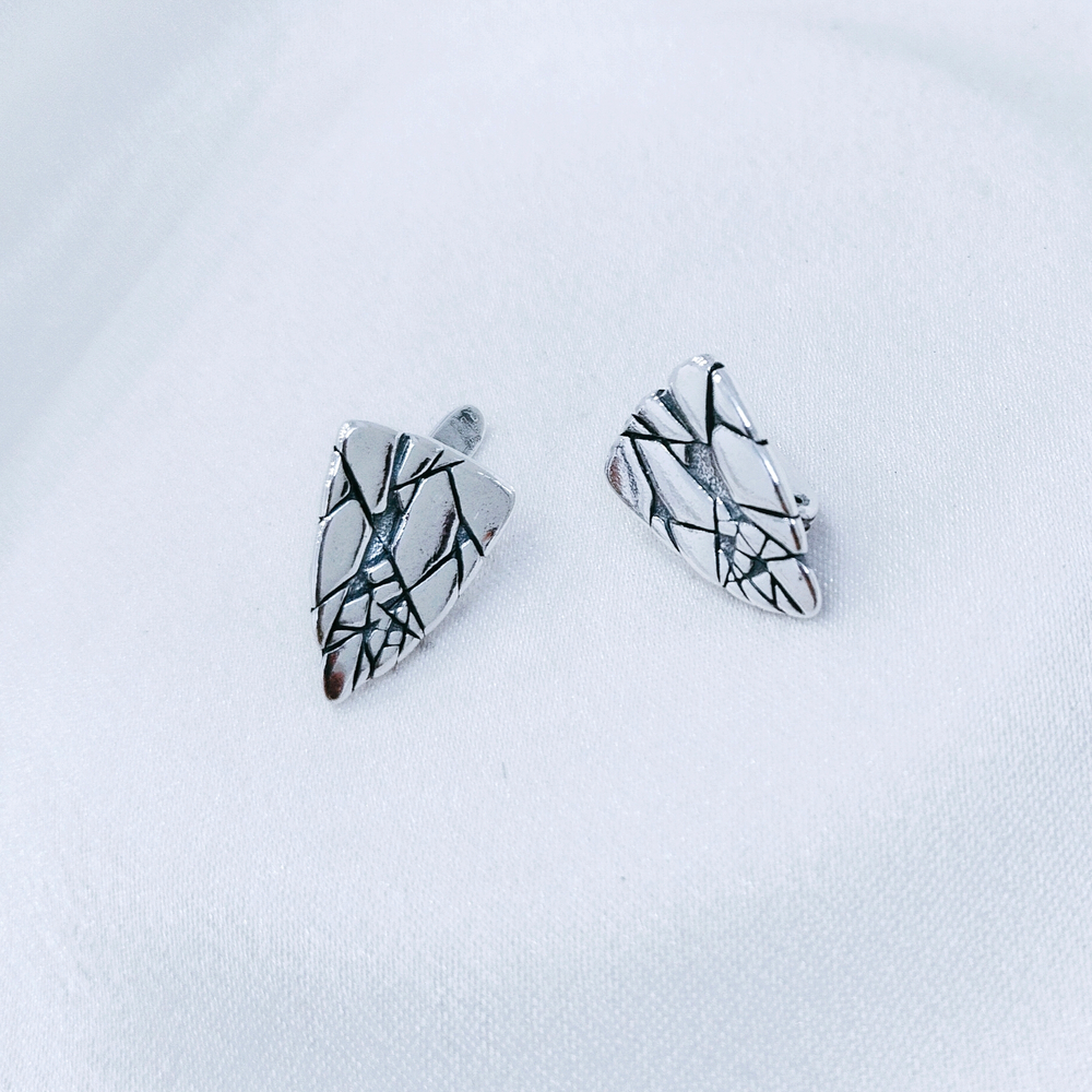 "Пустыня" серьги в серебряном покрытии из коллекции "Этно" от Jenavi с английским замком