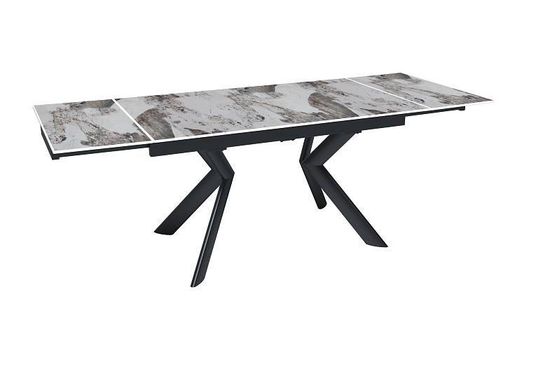 Стол "БРИДЖ" 120-180, керамика Pandora глянцевая, опоры черный муар