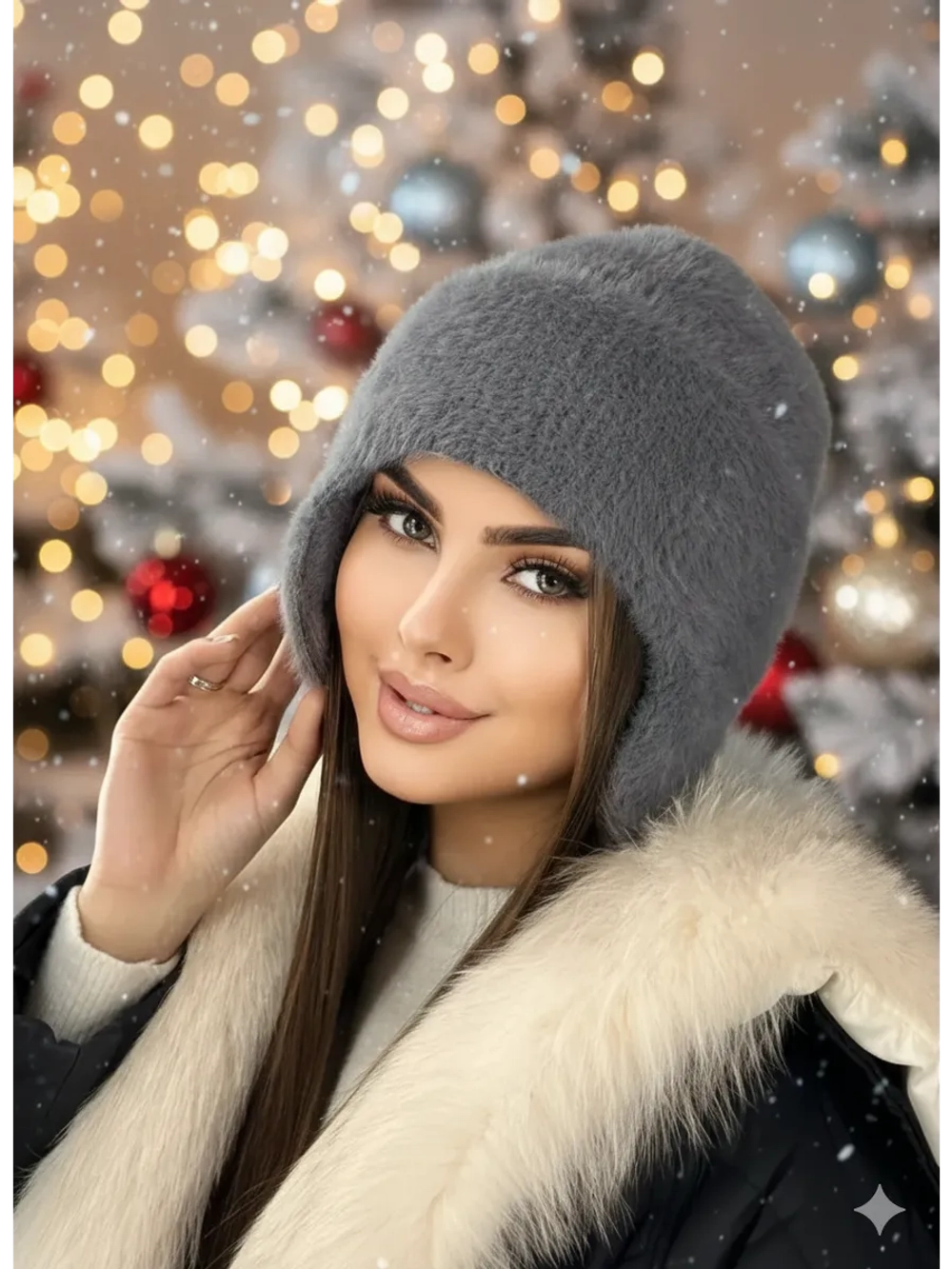 шапка ушанка зимняя пушистая