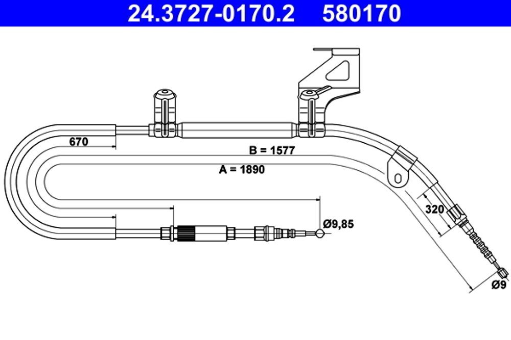 ATE - 24372701702-ATE - Cable Pull, parking brake