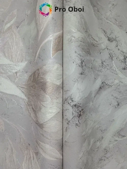 Gomel-FOX Обои флизелиновые метровые Chloe, вспененный винил серый с розовым оттенком цветы, в спальню, в прихожую, в кухню, длина 10м ширина 1.06м