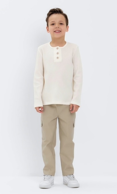 Джинсы для мальчиков р.36 (134-140 см) бежевый 9625401 (KAFTAN)