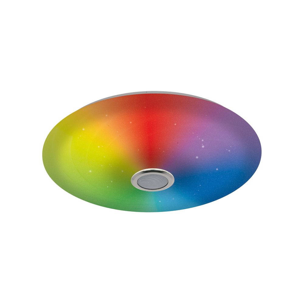 ULI-D291 72W-SW+RGB-50 MERCURY Cветильник светодиодный накладной. Диммируемый. Пульт ДУ в-к. Встроенная Bluetooth колонка. Теплый свет3000К-Белый свет4000К-Дневной свет6500К-RGB. 5700Лм. TM Uniel