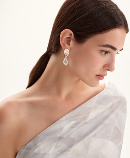 серьги из ракушек с барочным жемчугом