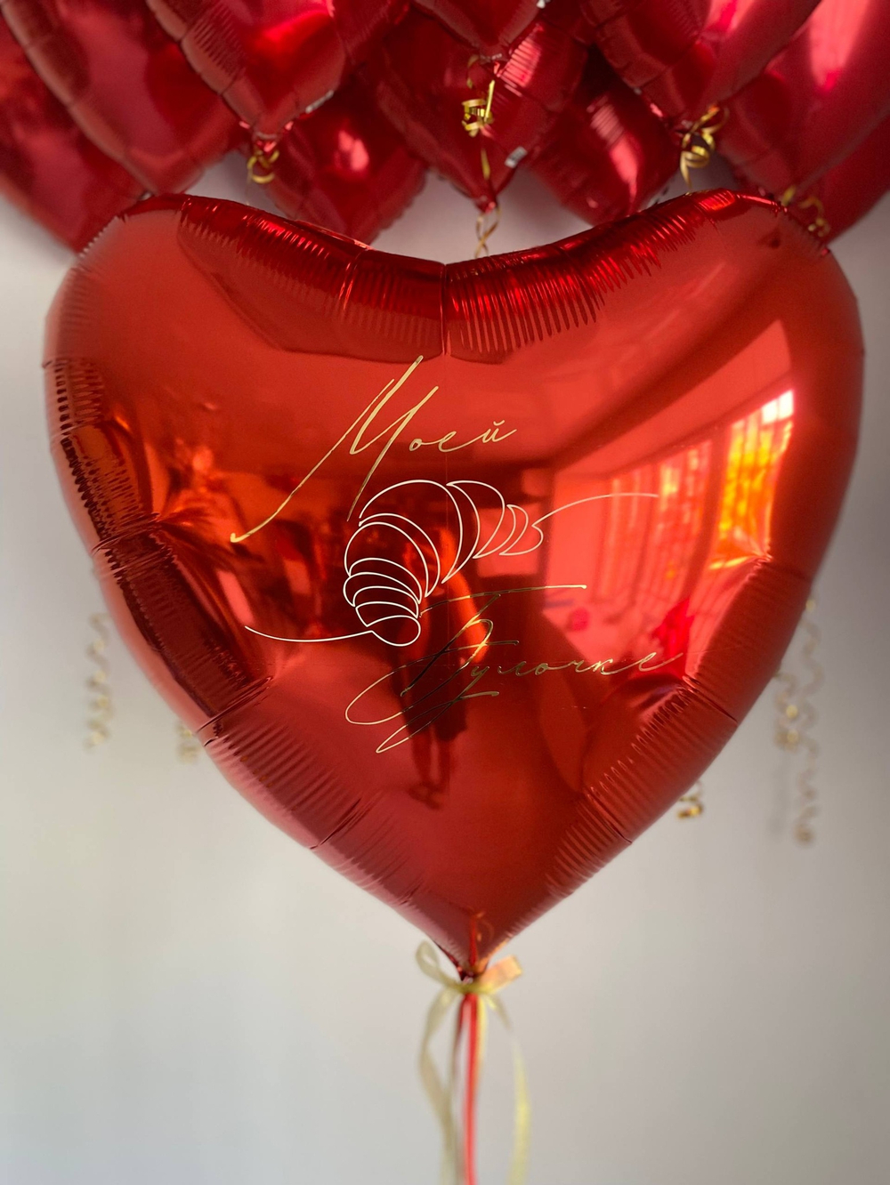 Набор сердец для любимой красный/золото №3248