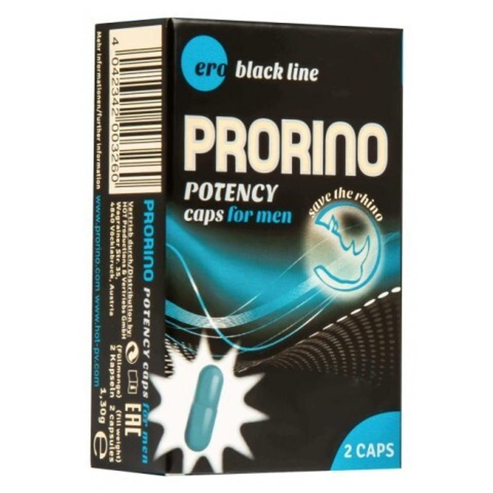 PRORINO Биологически активная добавка к пище Ero black line Potency Caps for men 2 кап.