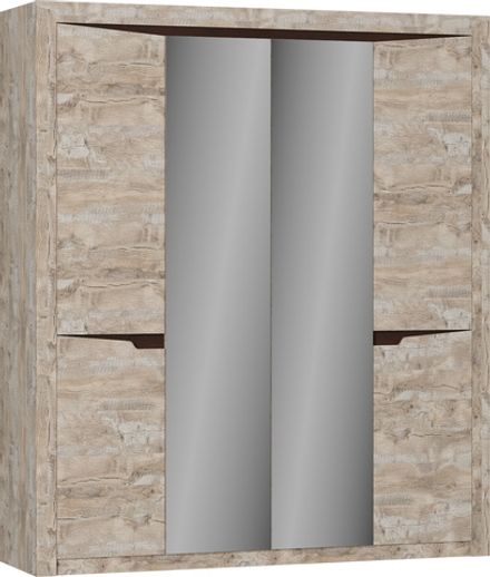 Коллекция Хилтон Шкаф 4х створчатый (540) Дуб юкон/Гранж (набор)