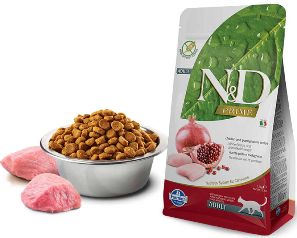 Сухой корм FARMINA N&D Prime Adult для взрослых кошек с курицей и гранатом - 0,3 кг