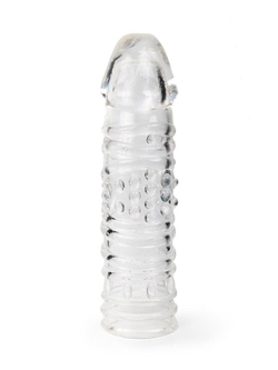 Прозрачная закрытая насадка на пенис - 17 см.