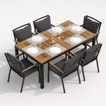 Обеденная группа Ideal Patio  ТЕЛЛА ФЕСТА плюс каркас карбон, стол тик 180, ткань антрацит