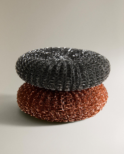 Zara Home Мочалка металлическая для посуды, сталь и медь, набор 2 шт