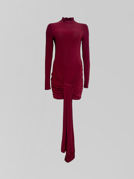 Платье Fashion укороченное однотонное с асимметричными завязками