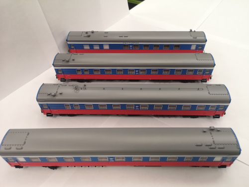 Набор пассажирских вагонов Москва-Владивосток РЖД V-VI (Штабной, СВ, Ресторан, Купе)