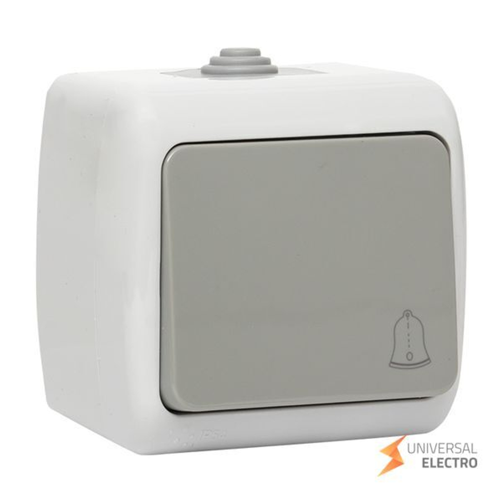 Мурманск Кнопка звонка 1-клавишная 10А IP54 серая EKF