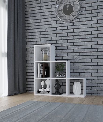 Стеллаж СТ3.2.1 (6 ячеек) горка 3-2-1 белый