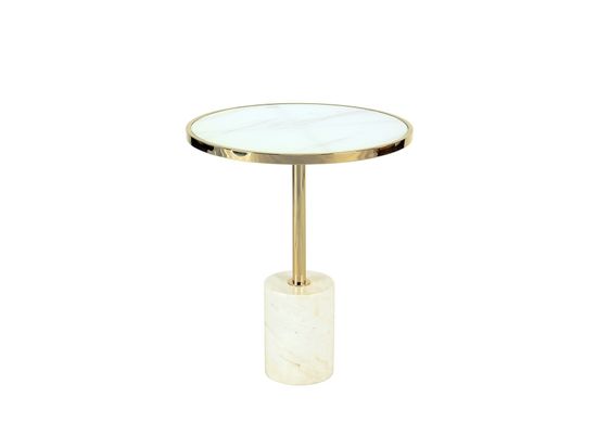 Столик приставной Dekala Ø46 белый/золотой