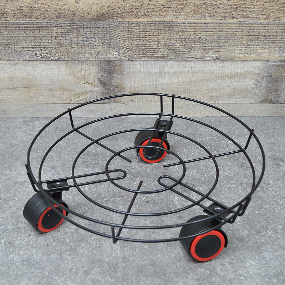 Подставка для цветов на колесах 34см металлическая