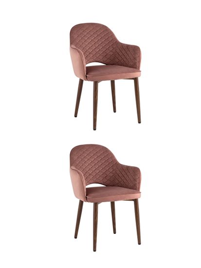 Стул Венера диамант NEW, велюр пыльно-розовый (ножки дерево) NP (набор 2шт)