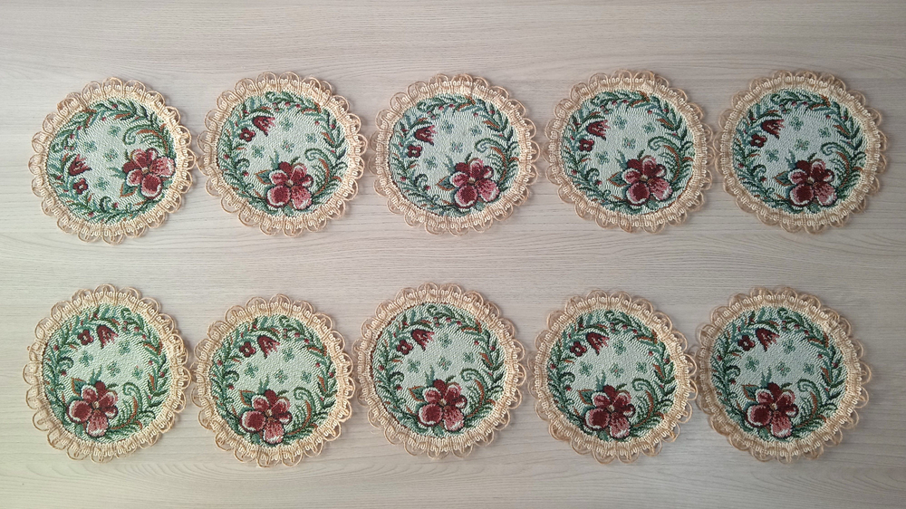 Набор гобеленовых салфеток Барбарис D15 см 10 шт
