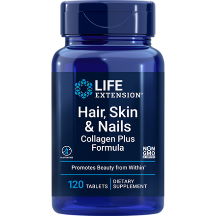 Hair, Skin & Nails Collagen Plus Formula 120 таблеток Life Extension