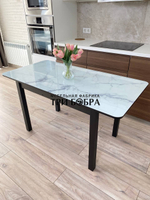 Стол стеклянный раздвижной "Итальянский мрамор"